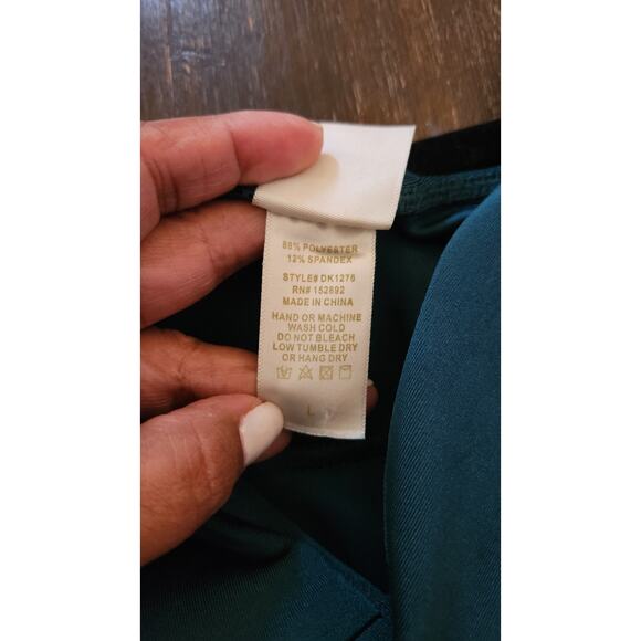 E.L.H. Studio Maxi Dress Women's L Blue Bodycon Stretch Corset Slit Adj Straps - Picture 7 of 10